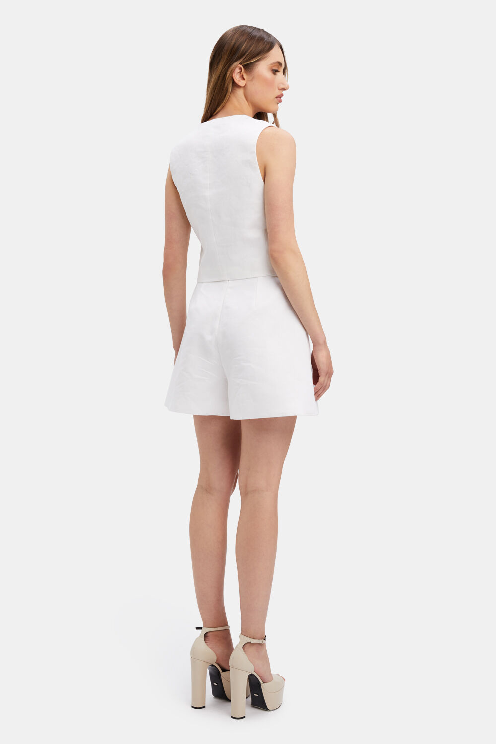 IRIS LINEN VEST in colour BRIGHT WHITE